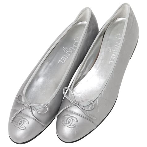 chanel shoes silver